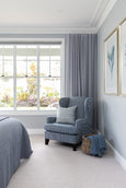 Havana Indigo Armchair in bedroom