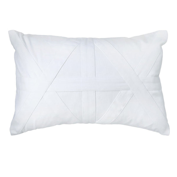 Cross Patch White Lumbar Cushion