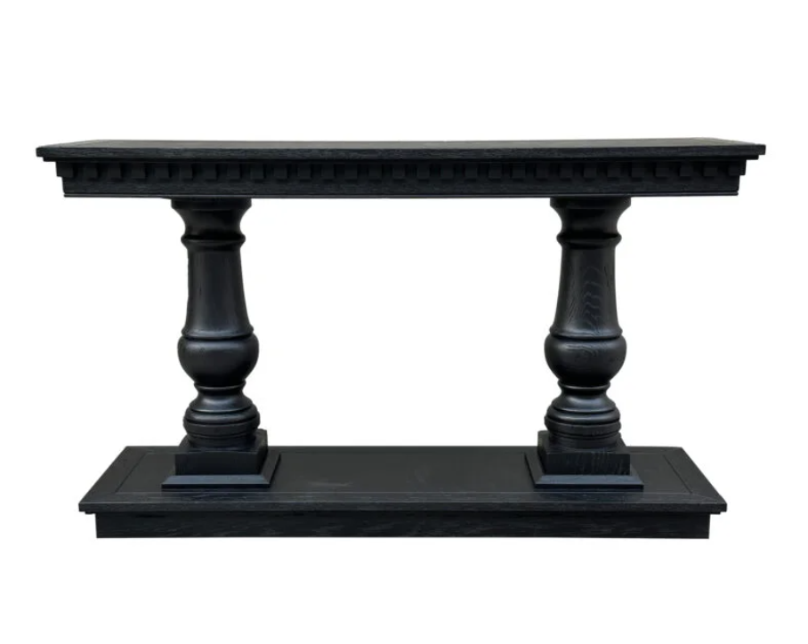 Balustrade Console Table Black Oak