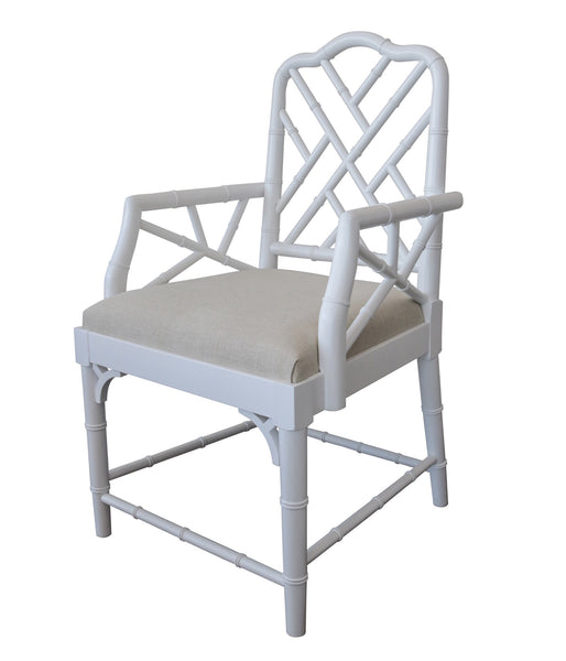 Bardon Bamboo Carver Chair White / Natural Linen