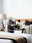 Basic Black Cushion with White Piping 60cm