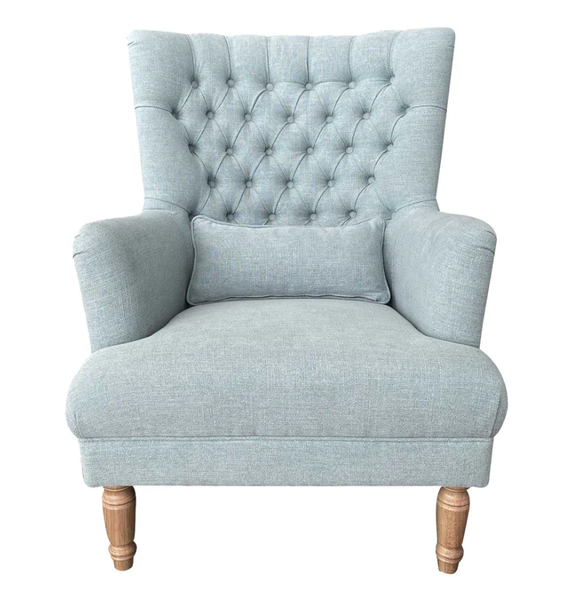 Pistachio Tufted Winged Armchair