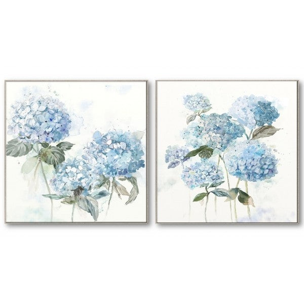 Blue Hydrangea Canvas Set/2 Framed Canvas