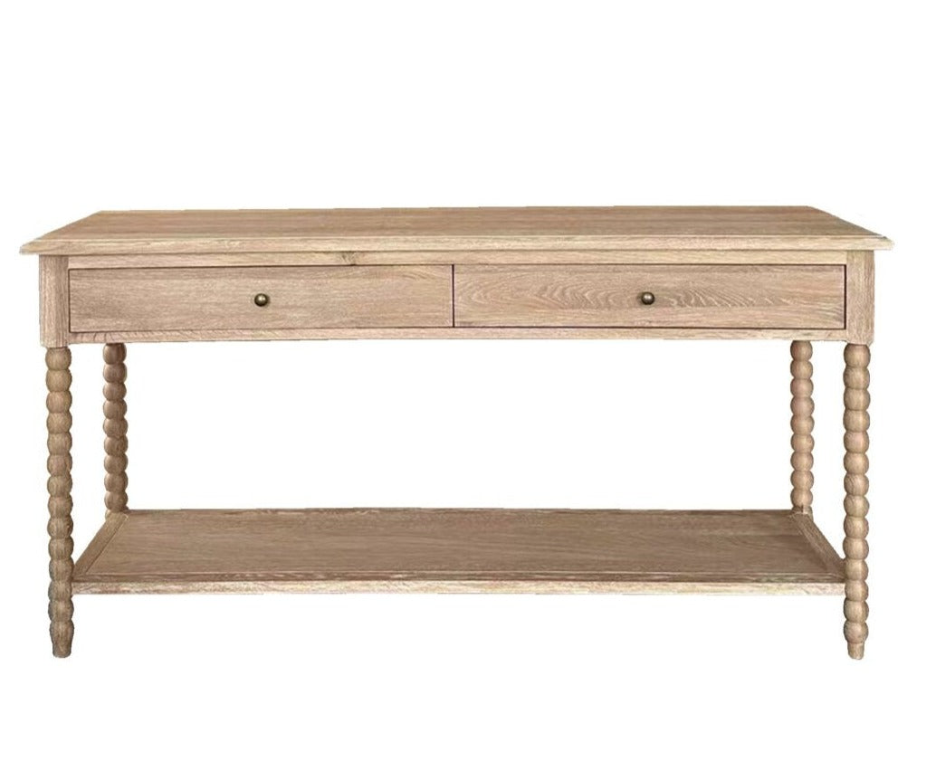 Brianna Bobbin Whitewash Oak Console Table