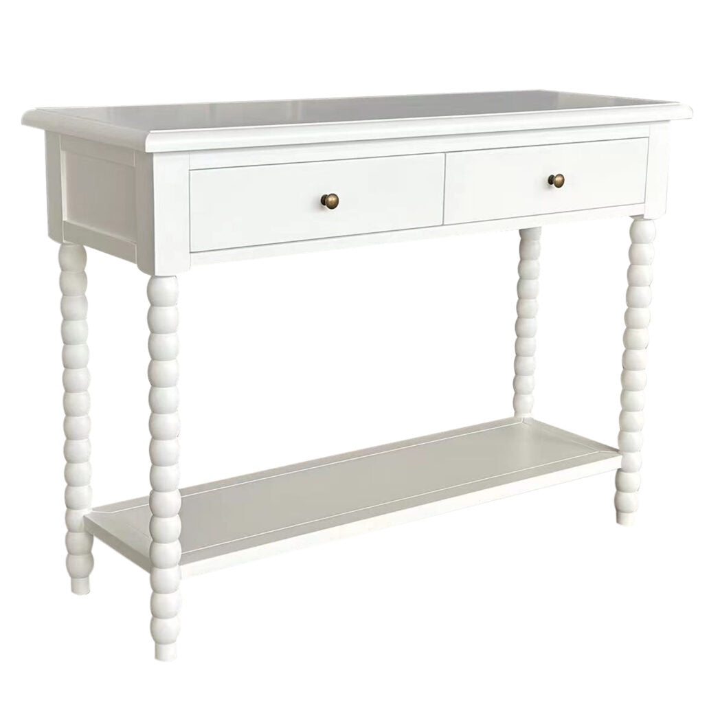 Brianna Bobbin White Console Table 110cm