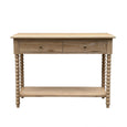 Brianna Bobbin Whitewash Oak Console Table 110cm