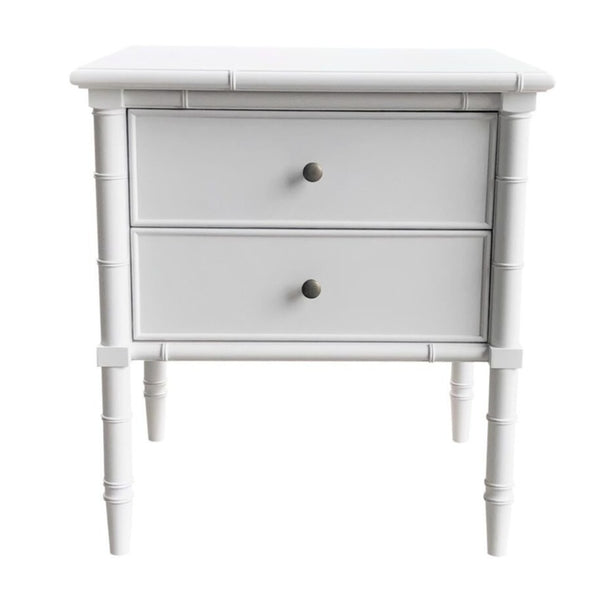 Kendall Bamboo White Side Table