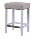 Canyon Oak Kitchen Stool - White Frame/Natural Linen