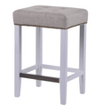 Canyon Oak Kitchen Stool - White Frame w Natural Linen