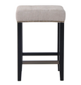 Canyon Oak Kitchen Stool - Black Frame/Natural Linen