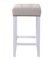 Canyon Oak Kitchen Stool - White Frame/Natural Linen