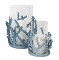 Coral Candle Holder Blue Large