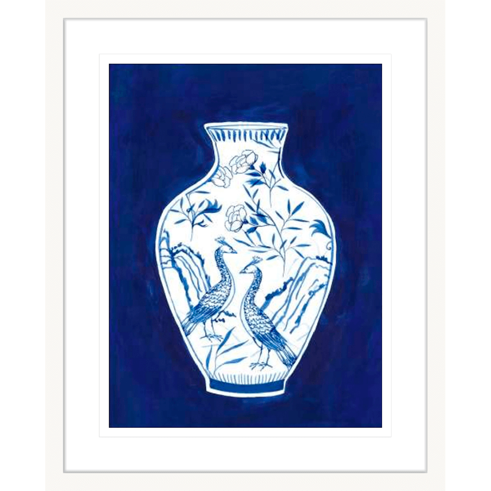 Indigo Porcelain Vase Print #02
