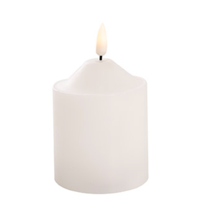 Wax LED Trueflame Flickering Pillar Candle White 10cm