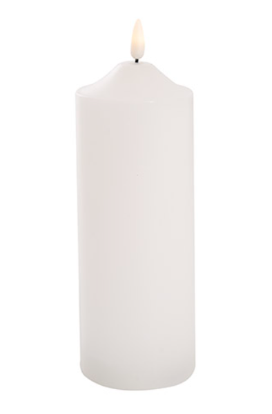 Wax LED Trueflame Flickering Pillar Candle White 20cm