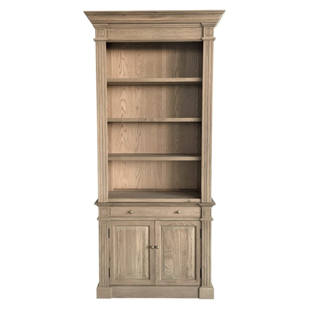 French Library One Bay Bookcase Weathered Oak (No Ladder)