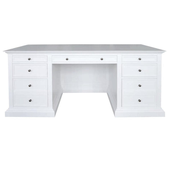 French Panel Desk White 180cm