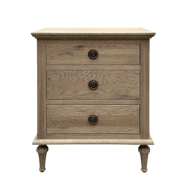 Georgia Weathered Oak Side Table Ring Pull Knobs