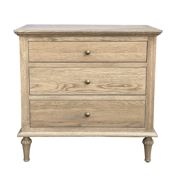 Georgia Weathered Oak Side Table Round Knobs Large