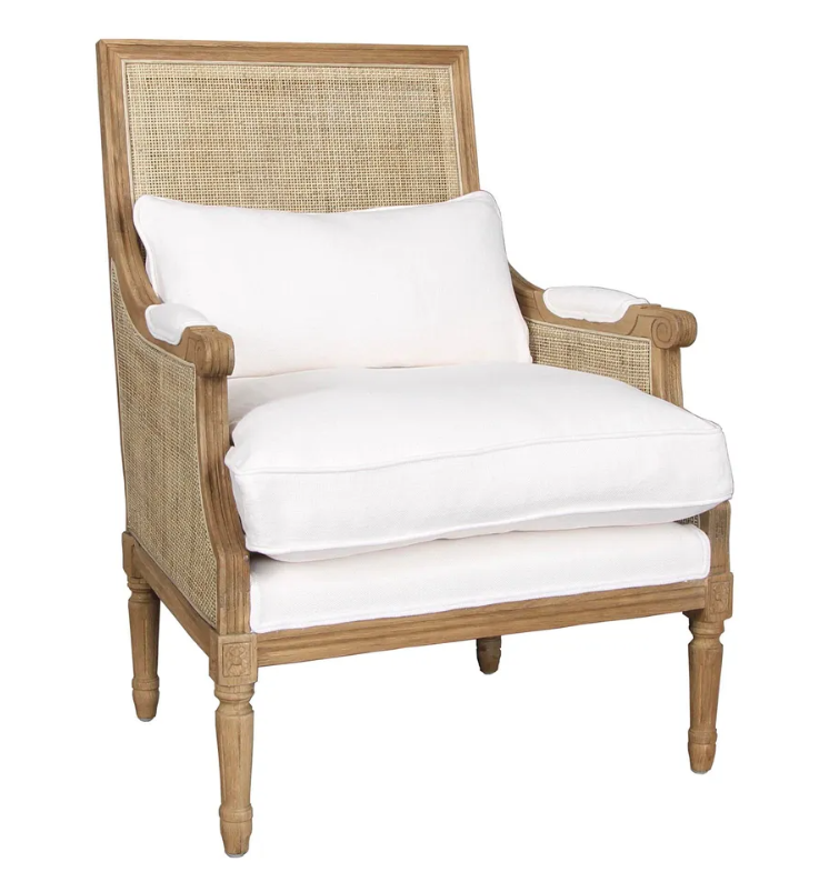 Hicks Caned Armchair White