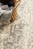 Isla White Silver Rug Round