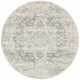 Isla White Silver Rug Round