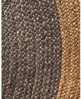 Round Jute Natural Rug Charcoal