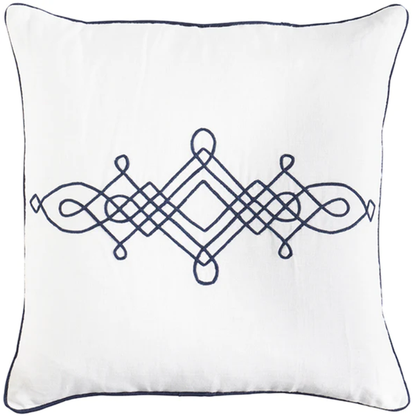 Linen Cape Cod White/Navy Cushion