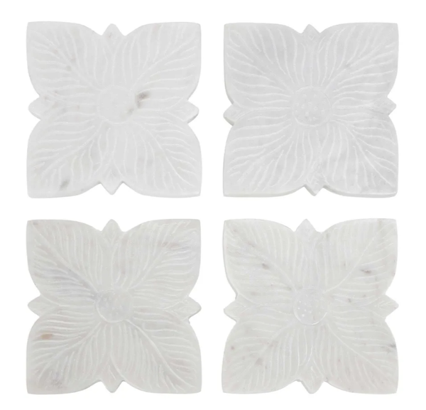 Marble Etched Coasters S/4