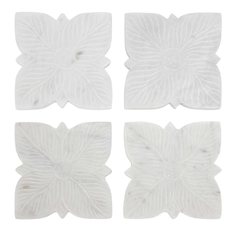 Marble Etched Coasters S/4