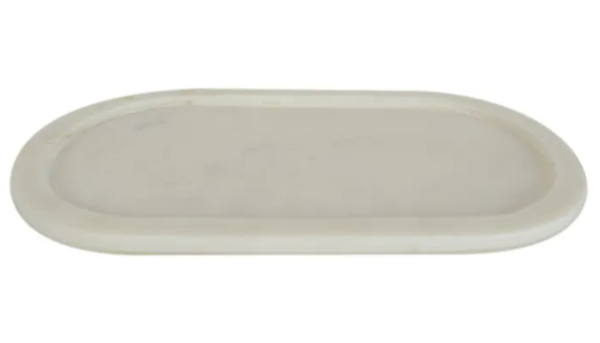 White Marble Rounded Tray Small