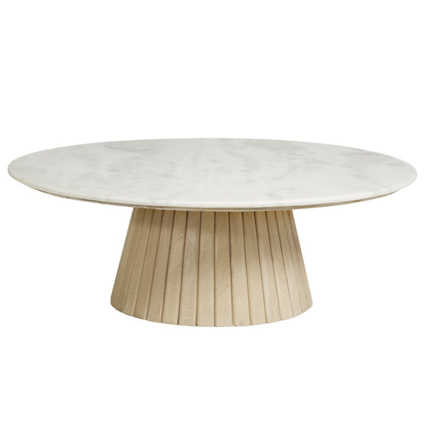 Marble & Timber Round Coffee Table