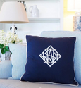Diamond Monogram Navy Cushion
