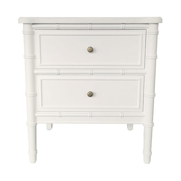 Peyton Bamboo White Side Table