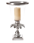 Plantation Hurricane Candle Holder Silver