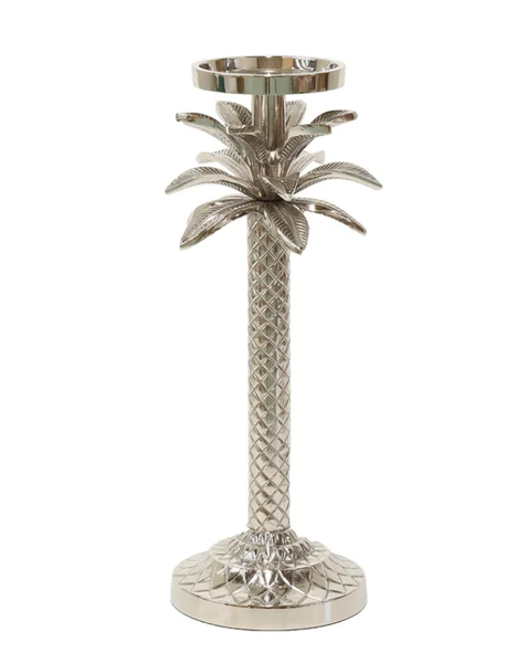 Raffles Palm Candle Stick Silver Small