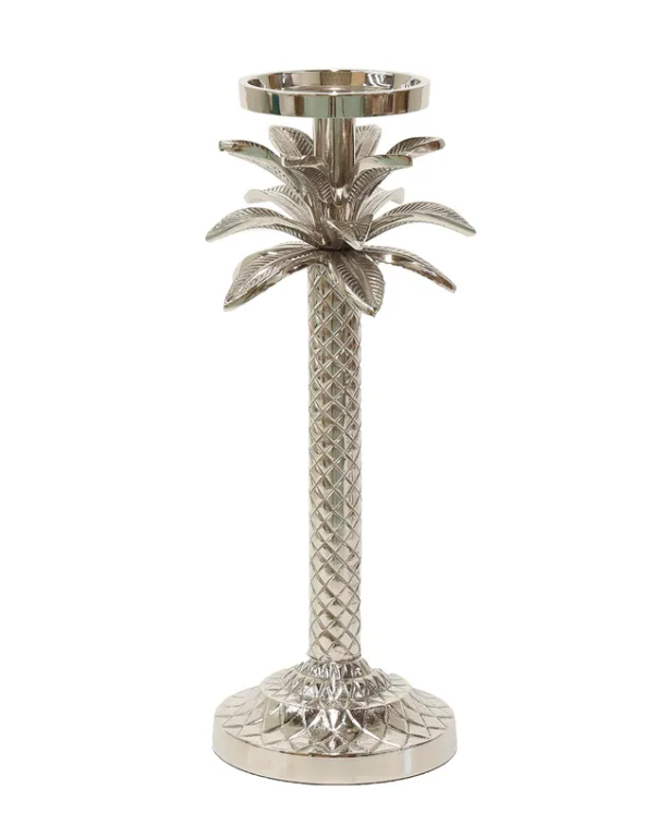 Raffles Palm Candle Stick Silver Small
