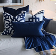 Rodeo Navy Rectangle Cushion