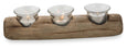 Wooden 3 Tea Lights Tanoak Centrepiece