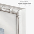 Designer Boys Bamboo White picture frame featuring a sculpted bamboo design in a white finish, 23mm wide by 32mm deep.