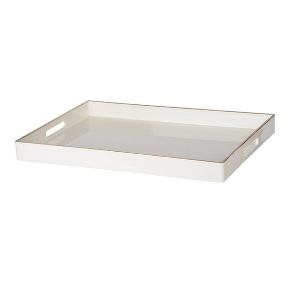 Mimosa Rectangle Tray White/Gold