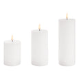 Wax LED Trueflame Pillar Candle Set 3 White (7.5X10/15/20cm)