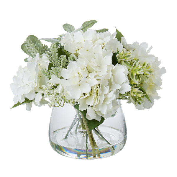 Hydrangea Mix in Classic Bowl White