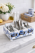 Cutlery/Knick-knack Tray Blue/White