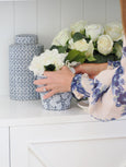 Aarna Ceramic Pot Blue - Hamptons Style