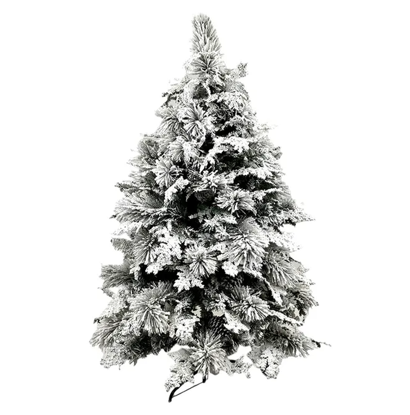 Alpine Pinecone Tree With Snow 150cm featuring 272 snowy tips and natural pinecones for a wintry Christmas look.