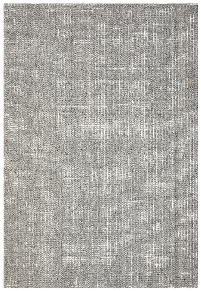 Arden Dove Woven Texture Rug in soft grey with hand-loomed wool and jute pebble weave.