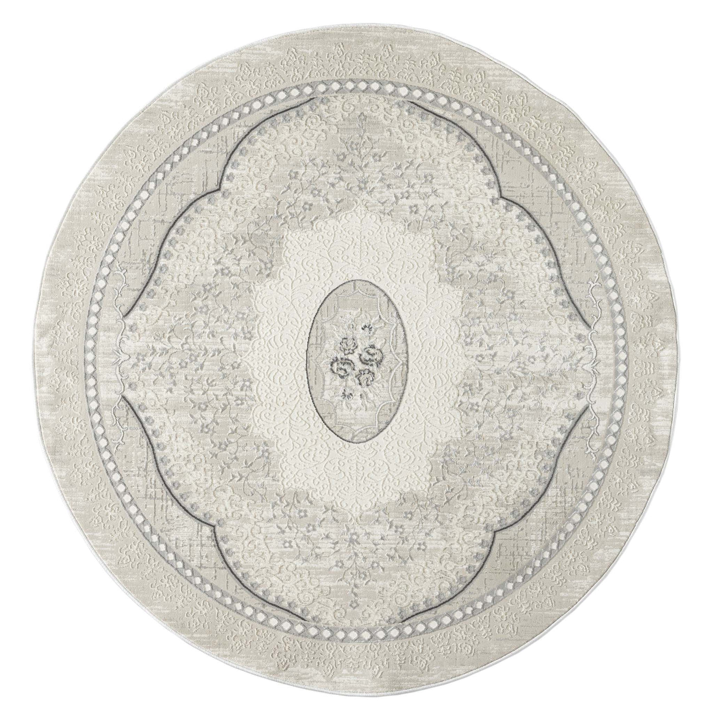 Aria Rug Grey Round