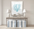 Ashford Soft Coral XII above a console 