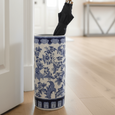 Aviary Blue Ceramic Umbrella Stand 45cm - Hamptons Style